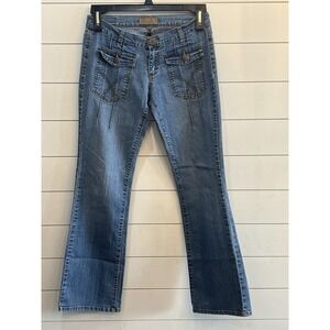 Cappuccino Womens  Boot Cut Jeans Size 7 Low Rise Stretch Light Wash Y2K!